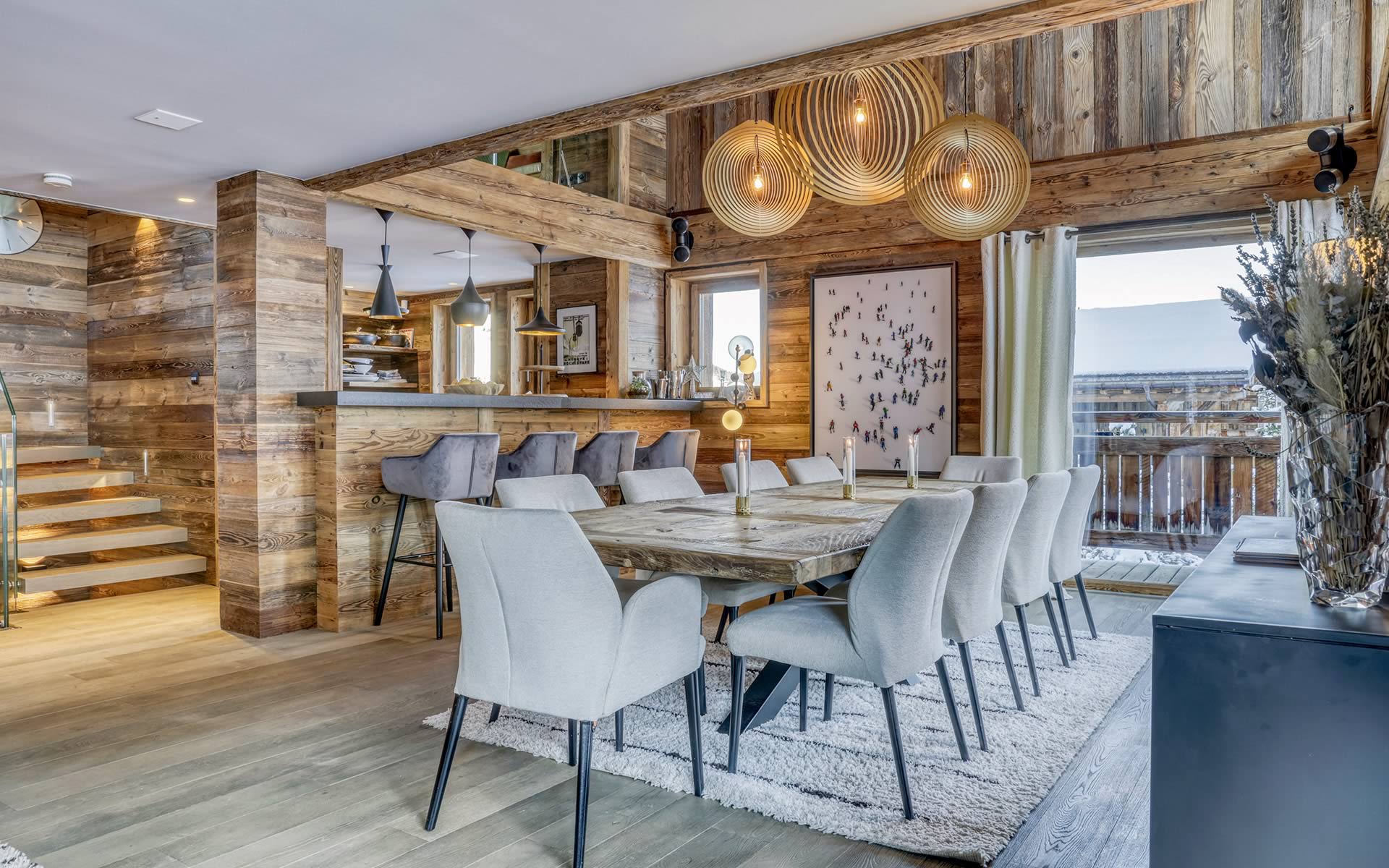 Salle à manger bar Le Chalet des Rêves chalet de luxe à Megève