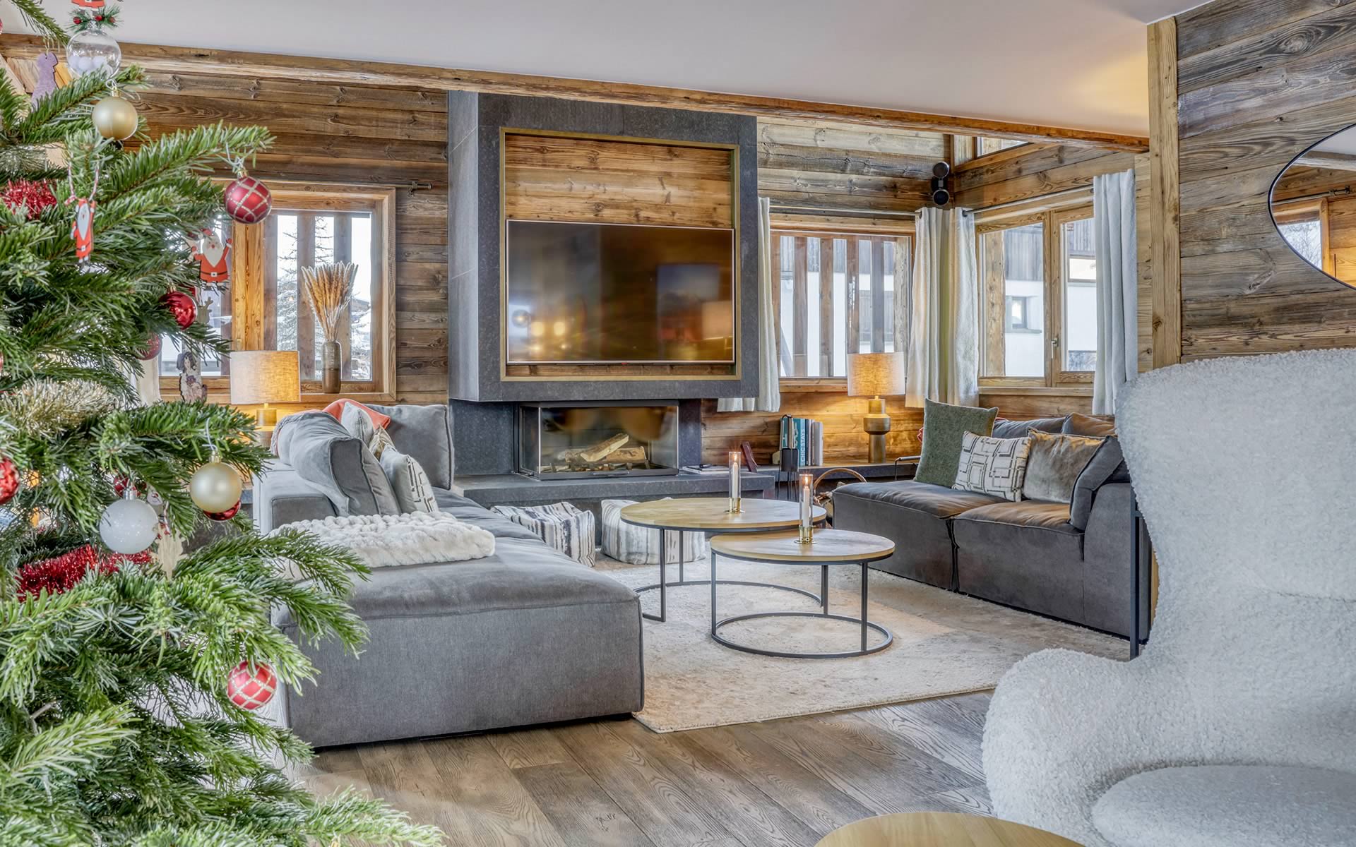 Salon salle à manger Le Chalet des Rêves chalet de luxe à Megève