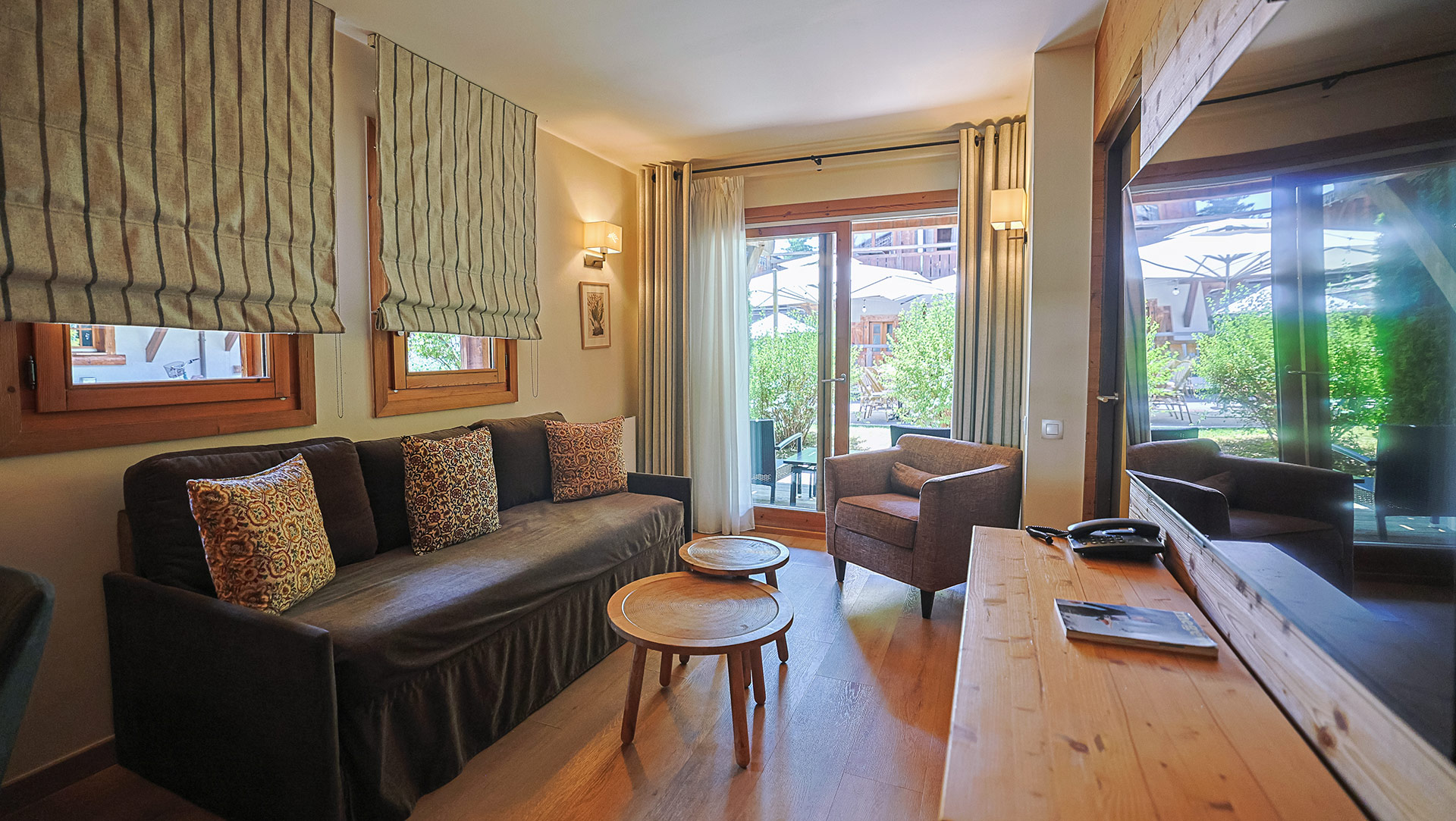 Chambre avec terrasse Les Loges Blanches 4 étoiles à Megève